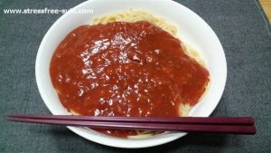 お箸でミートソースパスタを食べてみた1